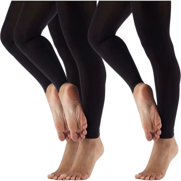 3x Womens Ladies Footless Tights Stockings Pantyhose Leg Hosiery Thermal