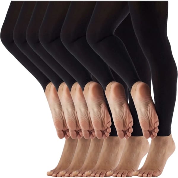 6x Womens Ladies Footless Tights Stockings Pantyhose Leg Hosiery Thermal