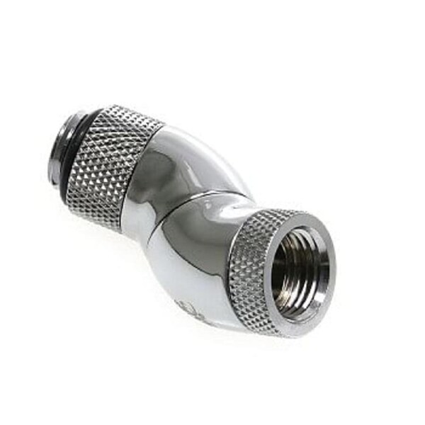 Bitspower G1/4" Silver Shining Triple Rotary 90-Degree IG1/4" Extender (30X3) [BP-90R3]