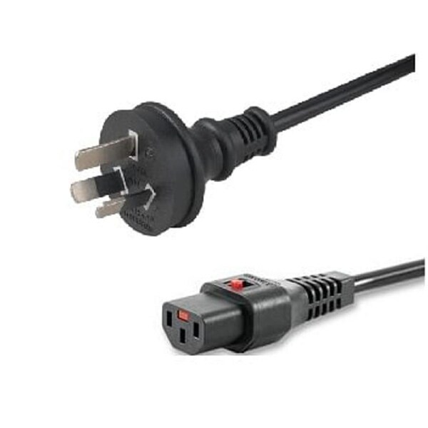 Alogic IEC LOCK 0.5m IEC C13 to Aus 3 Pin Plug Power Cord - M/F [IECL-BK133P-0.5]