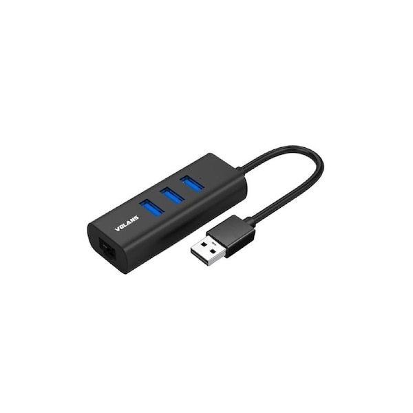 Volans 3-Port USB 3.0 Hub + RJ45 Gigabit Ethernet Adapter [VL-HJ45]