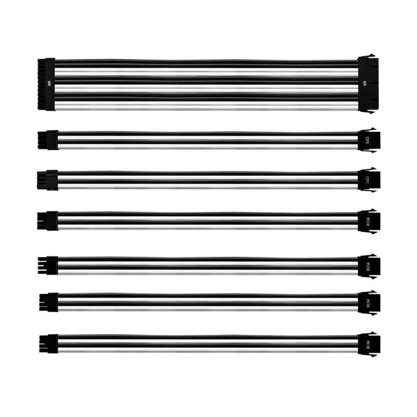 Cooler Master Sleeved V2 Extension Cable Kit - White/Black [CMA-NEST16WTBK1-GL]
