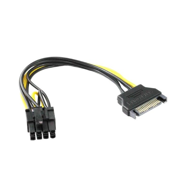 20CM PCIe 8Pin ( 6+2 )Male to SATA 15Pin Male Cable [CB-PS-286]