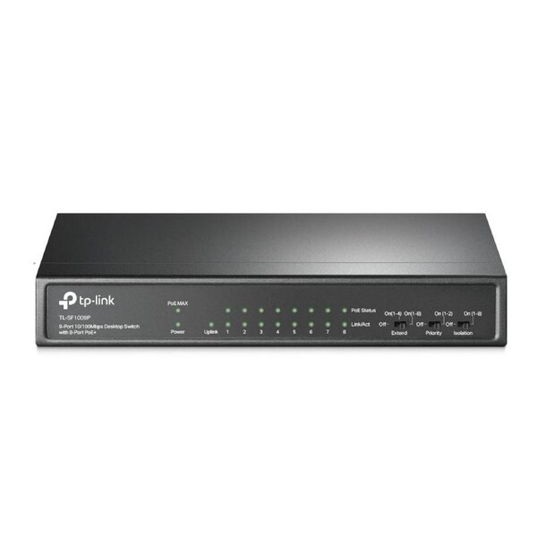 TP-Link TL-SF1009P 9-Port 10/100Mbps Unmanaged Desktop Switch With 8-Port PoE+