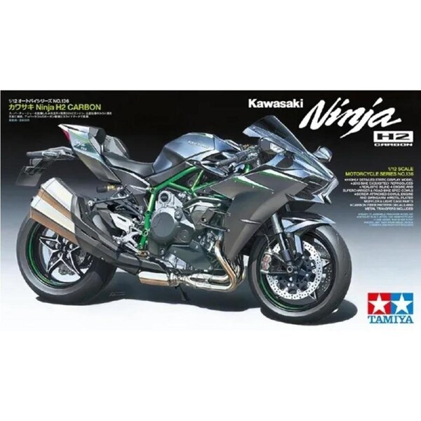 Tamiya 1/12 Kawasaki Ninja H2 Carbon 14136 Plastic Model Kit