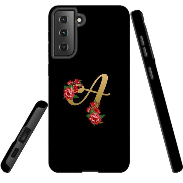 For Samsung Galaxy S22+ Plus Case, Armour Cover, Embellished Letter A