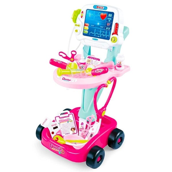 Lenoxx Kids Pretend Medical Doctor Cart Playset