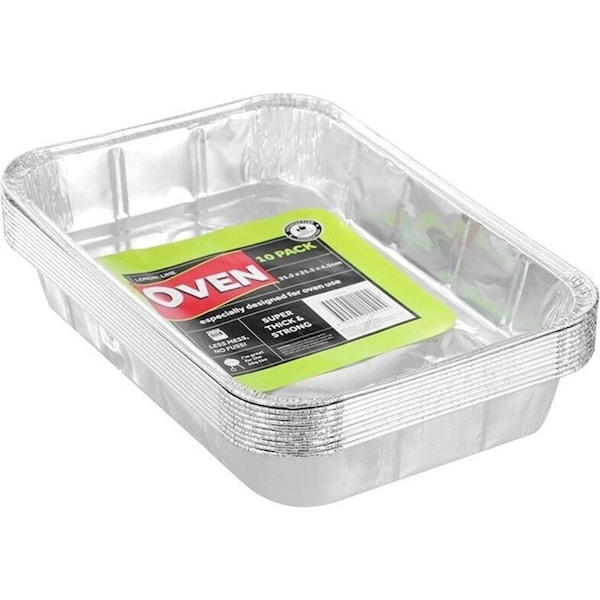 20Pcs Aluminium Foil Tray BBQ Party Roasting Grill Oven Baking Container 31.5x21.5CM