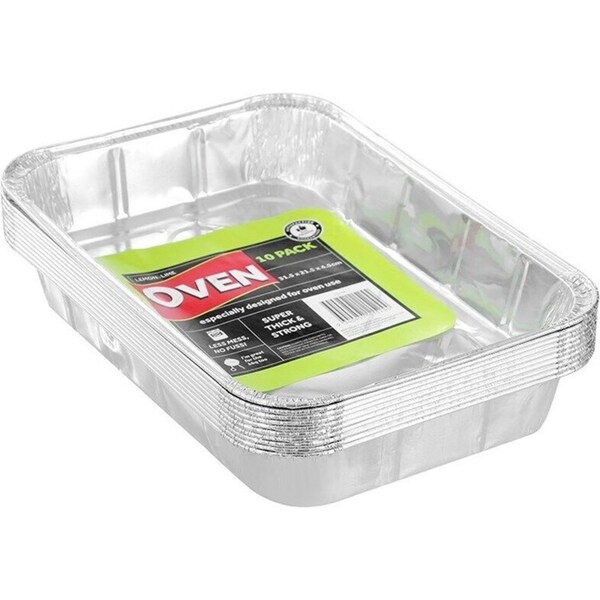 50Pcs Aluminium Foil Tray BBQ Party Roasting Grill Oven Baking Container 31.5x21.5CM