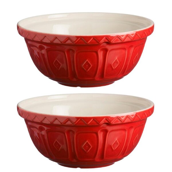 Mason Cash 29cm Colour Mixing Bowl Red 2pc