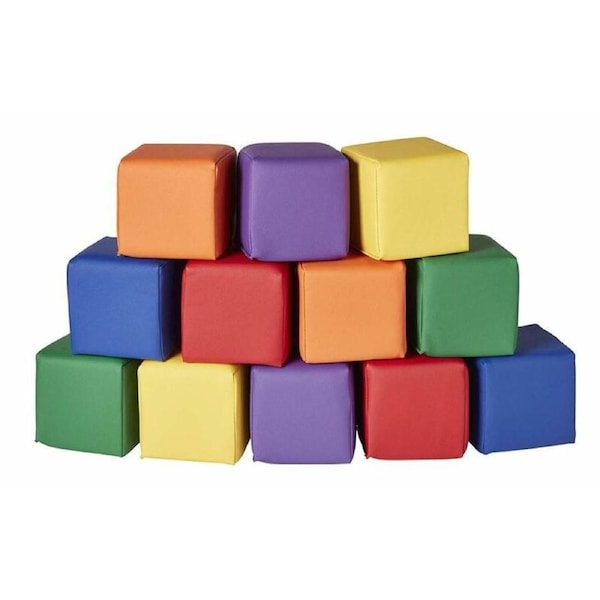 12pcs Baby Kids Large Soft Block Play Set Active Playroom Building Blocks 16cm x 16cm x 16cm Each Block