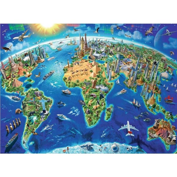 Ravensburger - World Landmarks Map Puzzle 300pc
