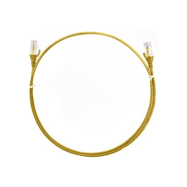 8ware CAT6 Ultra Thin Slim Cable 15m - Yellow Color Premium RJ45 Ethernet Network LAN UTP Patch Cord 26AWG for Data