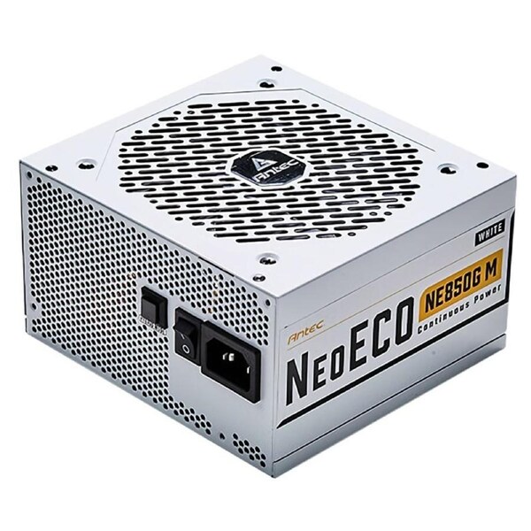 Antec NE 850w 80+ Gold, Fully-Modular, LLC DC, White 1x EPS 8PIN, 120mm Silent Fan, Japanese Caps, ATX Power Supply, PSU, PCIE 5.0 Rdy. 7yrs Wty