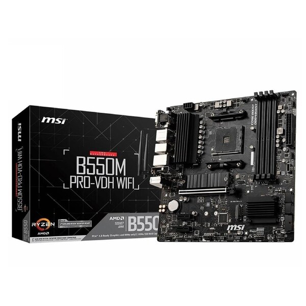 MSI B550M PRO-VDH WIFI AM4 MATX MB 4xDDR4 3xPCIE 2xM.2 HDMI VGA DP RAID LAN 4xSATAIII 5xUSB3.2 6xUSB2.0