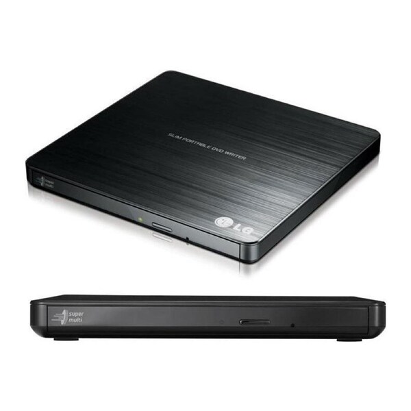 LG GP60NB50 8x Ultra Slim Portable External USB DVD Drive Burner - M Disc Silent Play Jamless Play (LS)