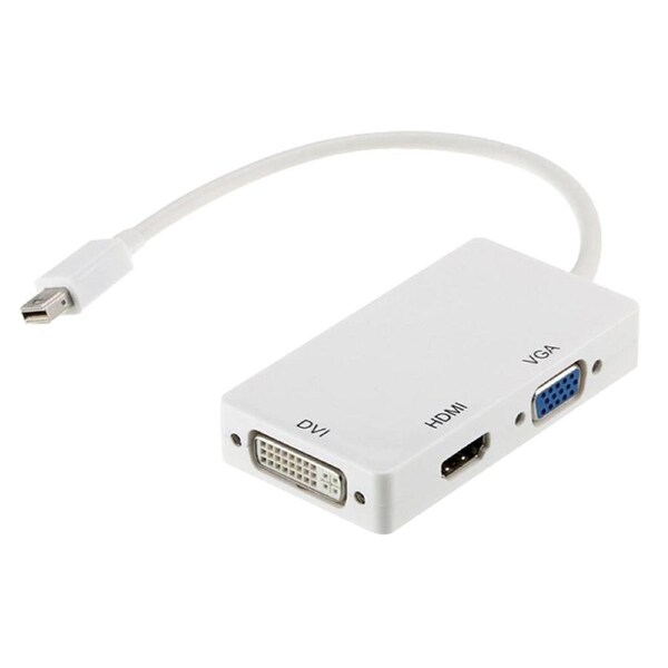 Astrotek 3 in1 Thunderbolt Mini DP DisplayPort to HDMI DVI VGA Hub Adapter Converter Cable for MacBook Air Mac Mini Microsoft Surface Pro 3/4/5