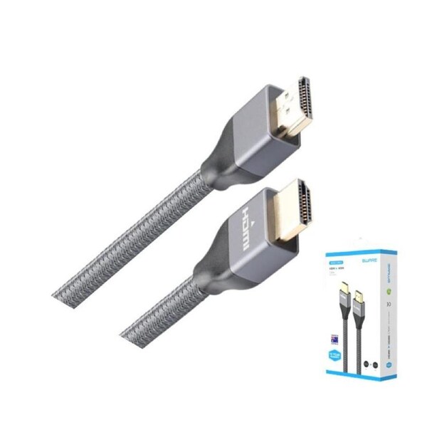 8Ware Premium HDMI 2.0 Cable 2m Retail Pack 19 pins Male to Male UHD 4K HDR High Speed Ethernet ARC Gold Plated for TV XBOX One PS5 PS4 Laptop Monitor