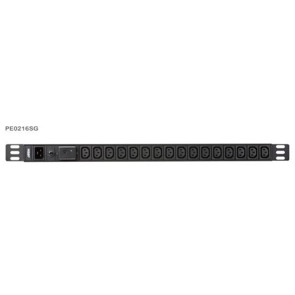 Aten 0U 16-port Basic PDU with Surge Protection, 100-240VAC, 16AMax, 50-60Hz, 16 x IEC C13, Overcurrent Protection, Aluminum material