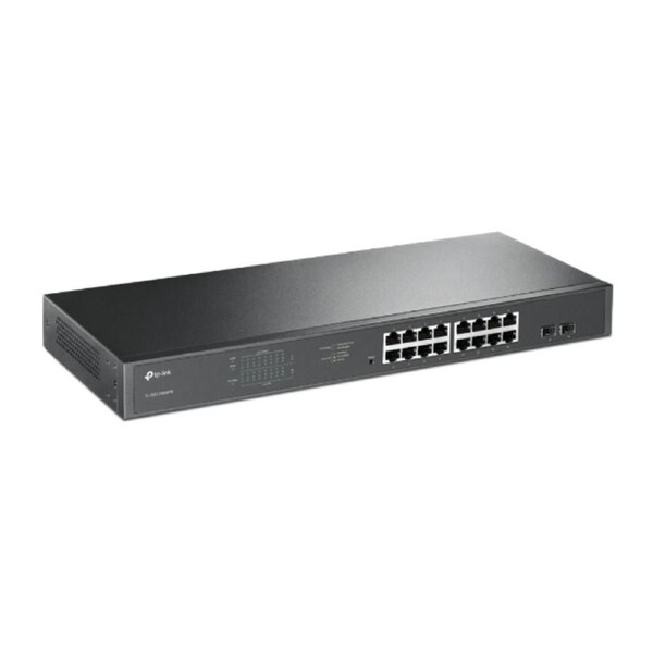 TP-Link TL-SG1218MPE 16-Port Gigabit PoE+ Easy Smart Switch, 16 Gigabit RJ45 Ports, 2 SFP Slots, 802.3at/af, 192W PoE Power, 1U 19-inch Rack-mountable