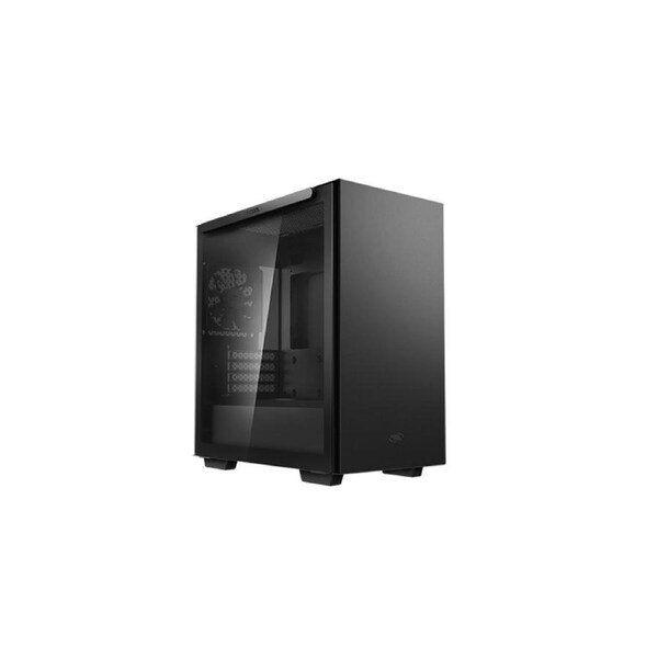 DeepCool MACUBE 110 Black Minimalistic Micro-ATX Case, Magnetic Tempered Glass Panel, Removable Drive Cage, Adjustable GPU Holder, 1xPreinstalled Fan