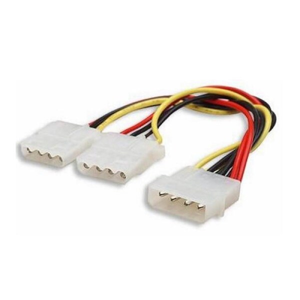 8ware Internal Power Molex Cable 20cm - 5.25' 4 pins Male to 2x 5.25' 4 pins Female 18AWG RoHS