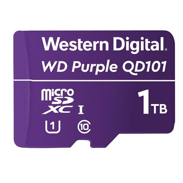 Western Digital WD Purple 1TB MicroSDXC Card 24/ Weather & Humidity Resistant for Surveillance IP Cameras mDVRs NVR Dash Cams Drones