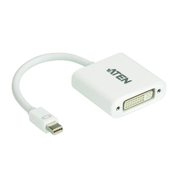 Aten Mini DisplayPort to DVI Adapter, Supports VGA, SVGA, XGA, SXGA, UXGA and resolutions up to 1920x1200(PC) / 1080p(HDTV)