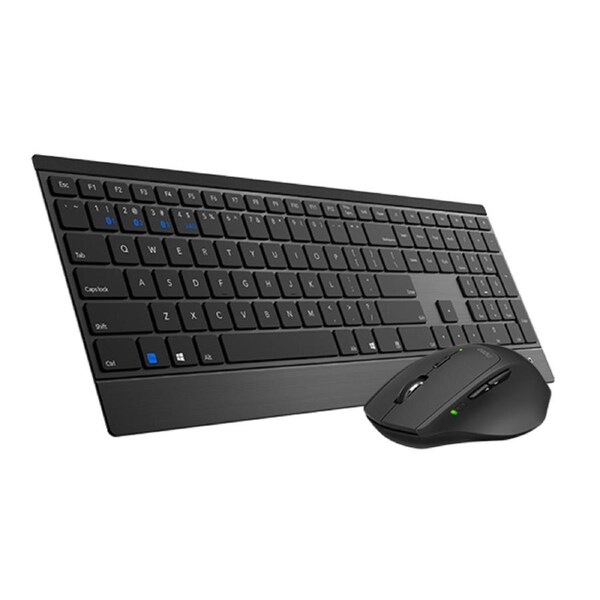 RAPOO 9500M Bluetooth & 2.4G Wireless Keyboard Mouse Combo Black- Multi-Device connection - Adjustable1600DPI 4.5mm Ultra-Slim. 12 Months Battery Life