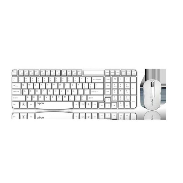 RAPOO X1800S 2.4GHz Wireless Optical Keyboard Mouse Combo1000DPI Nano Receiver 12m Battery (White) By Order
