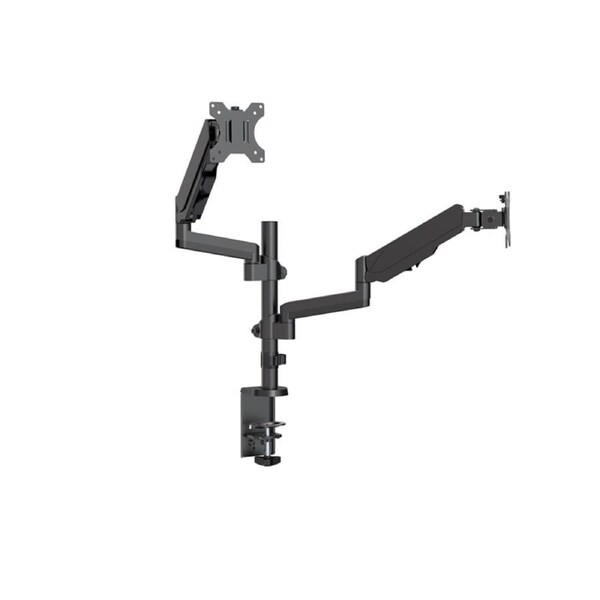 Brateck Dual Monitor Full Extension Gas Spring Dual Monitor Arm (independent Arms) Fit Most 17'-32' Monitors Up to 8kg per screen VESA 75x75/100x100