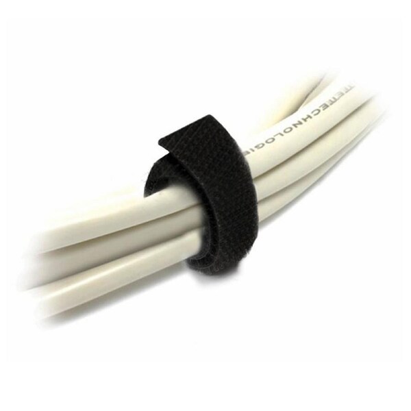 8Ware 25m x 12mm Velcro Wide Cable Tie Hook & Loop Continuous One Sided Self Adhesive Fastener Sticky Tape Roll Black