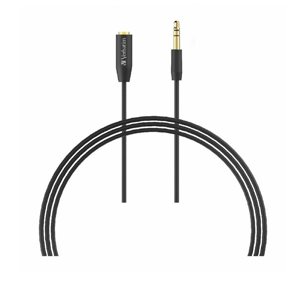 Verbatim 3.5mm 3 Meters - Premium Aux Audio Extension Cable 3m - Black