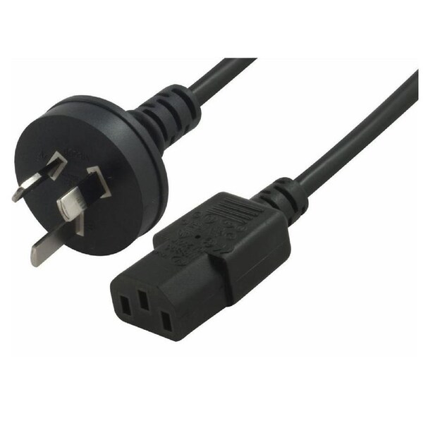 Astrotek AU Power Cable 2m - Male Wall 240v PC to Power Socket 3pin to IEC 320-C13 for Notebook/AC Adapter Black AU Certified