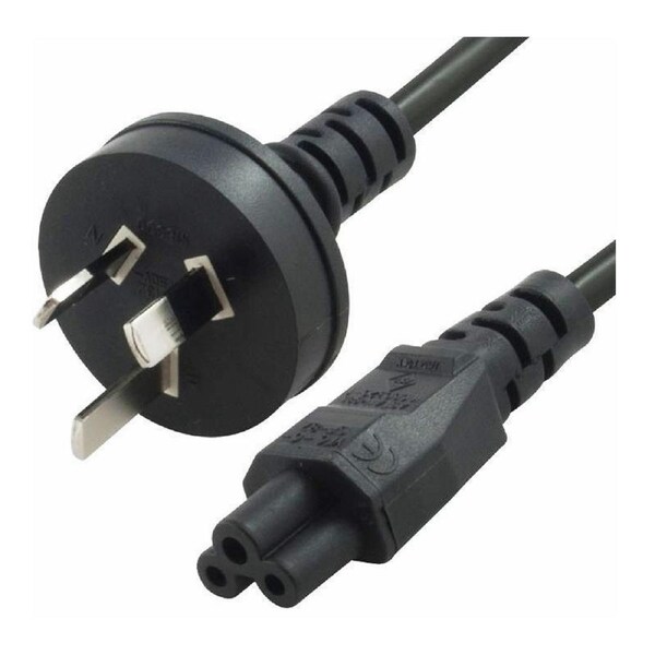 8ware 1m AU Power Lead Cord Cable 3-Pin AU to ICE 320-C5 Cloverleaf Plug Mickey Type Black Male to Female 240V 7.5A 3 core Notebook/Laptop AC Adapter