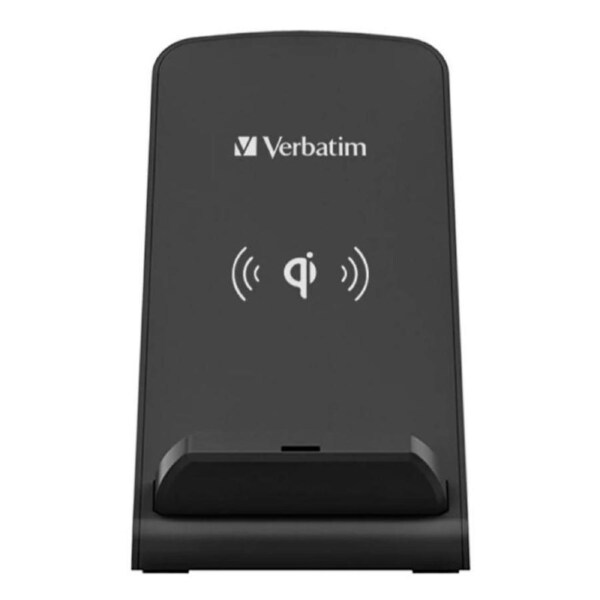 Verbatim Wireless Charging Stand 10W - Mobile Devices, Android, IOS, Apple, Samsung, Oppo, Nokia, Sony. Black, Qi Charge, OCP, FOD, OTP, OVP (LS)