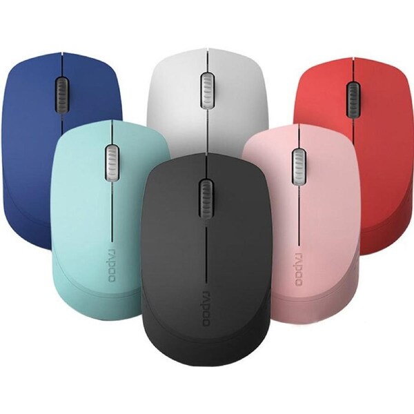 RAPOO M100 2.4GHz & Bluetooth 3 / 4 Quiet Click Wireless Mouse Blue - 1300dpi Connects up to 3 Devices, 9 months Battery Life