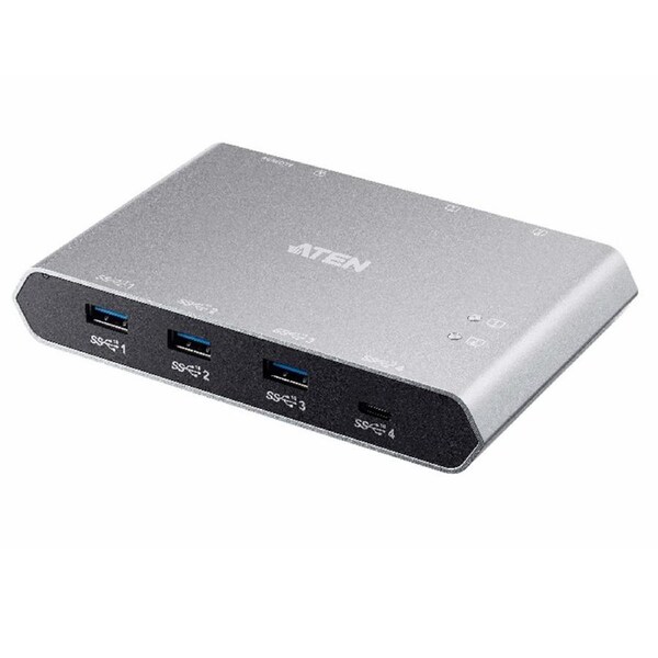 Aten Sharing Switch Gen2 2x4 USB-C, 2x PC, 4x USB 3.2 Gen2 Ports (1x USB-C), Power Passthrough, OSX & Windows Compatible, Plug a