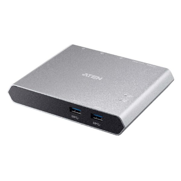 Aten Sharing Switch 2x2 USB-C, 2x Devices, 2x USB 3.2 Gen2 Ports, Power Passthrough, Remote Port Selctor, Plug and Play