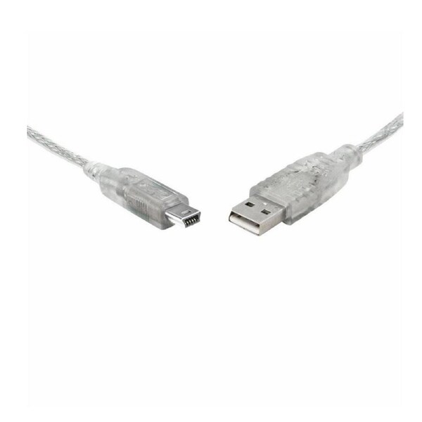 8Ware USB 2.0 Cable 1m A to Mini-USB B Male to Male Transparent