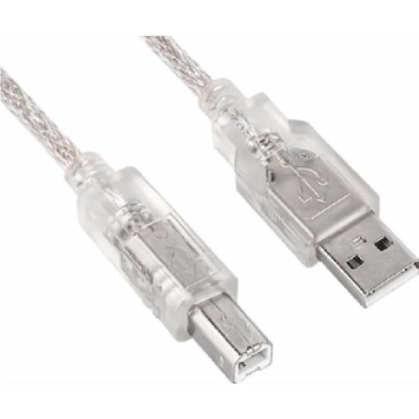 Astrotek USB 2.0 Printer Cable 2m - Type A Male to Type B Male Transparent Colour for HP Canon Epson Brother Xerox Lexmark Dell