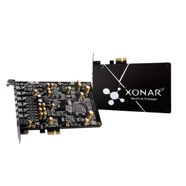 ASUS Xonar AE 7.1 PCIe Gaming Sound Card 192kHz/24-bit Hi-Res Audio Quality, 150ohm headphone amp, High-quality DAC, Exclusive EMI back plate
