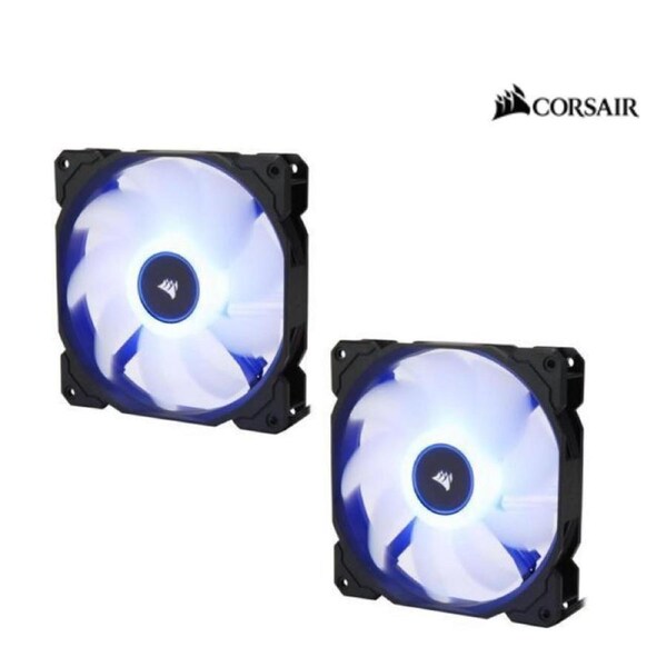 Corsair Air Flow 140mm Fan Low Noise Edition / Blue LED 3 PIN - Hydraulic Bearing, 1.43mm H2O. Superior cooling performance. TWIN Pack! (LS)
