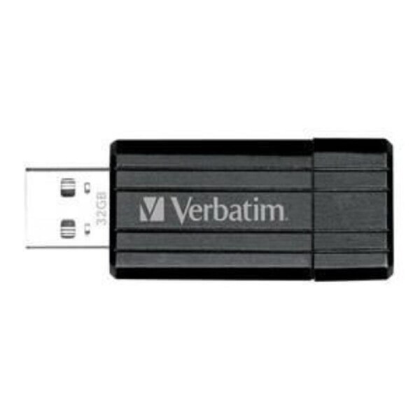 Verbatim Store'n'Go Pinstripe USB Drive 32GB USB Storage Drive Memory Stick (Black) 2 Years Limited Warranty