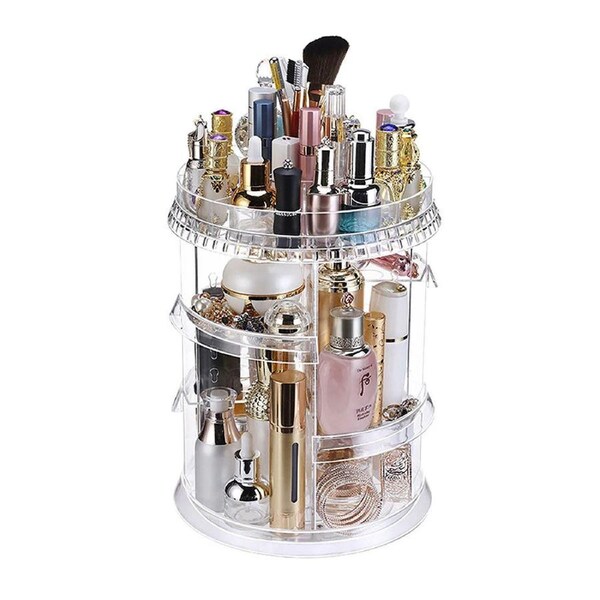 SOGA 360 Degree Rotating Makeup Organiser Cosmetics Holder Display Stand Skincare Home Decor