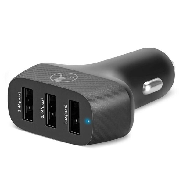 Bonelk USB-A 36W Fast Charging Car Charger Carbon Series For Apple/Samsung Black