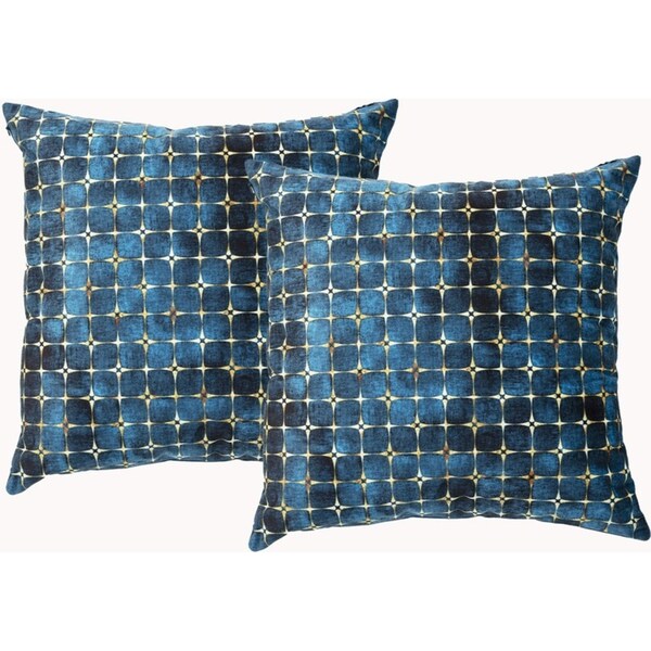 2pc Renee Taylor 50cm Pillow Square Velvet Printed Sofa Filled Cushions Cubic