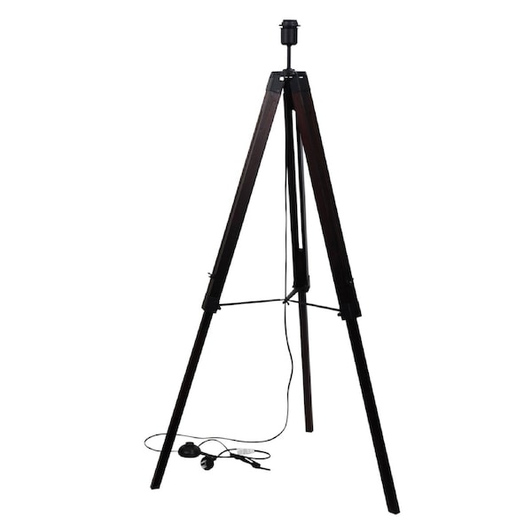 Trevi Tripod Floor Lamp Base Walnut