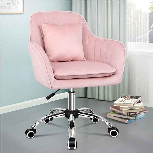 ALFORDSON Velvet Office Chair Computer Desk Chairs Swivel Armchair Work Seat Pink Adult Kids