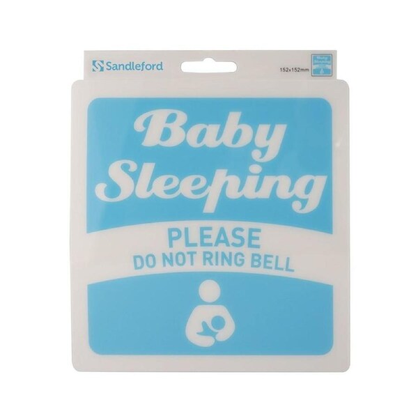 Baby Sleeping Please Do Not Ring Bell 152x152mm Sign Self Adhesive Polycarbonate